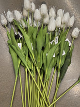 Load image into Gallery viewer, White Silk w/Real Touch Single Tulip Stem