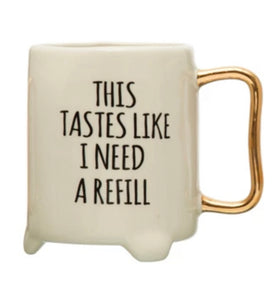 Stoneware mug “refill”