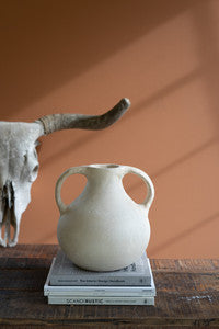 Paper Mache vase with 2 handles