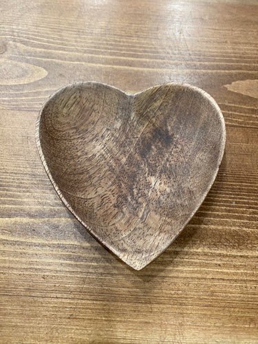 Mango wood heart tray