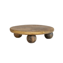 Load image into Gallery viewer, Hand-Carved Mango Wood Pedestal, Natural