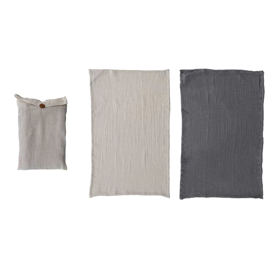 Cotton Double Cloth Tea Towels, Set of 2 in Bag ki
