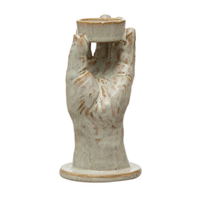 Stoneware Hand Tealight holder