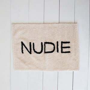 2' x 3' Cotton Tufted Bath Mat "Nudie", White & Black