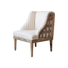 Load image into Gallery viewer, Woven Cotton Upholstered Striped Chair