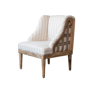 Woven Cotton Upholstered Striped Chair