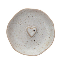 Load image into Gallery viewer, Stoneware Incense Dish/Holder w/ Embossed Heart