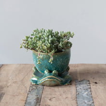 Load image into Gallery viewer, Stoneware Frog Planter w/ Saucer