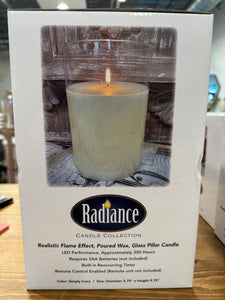 6"Dx10"H SIMPLY IVORY RADIANCE POURED CANDLE