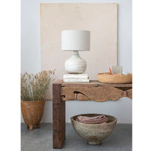 Load image into Gallery viewer, Bamboo Table Lamp w/ Linen Shade, Whitewashed