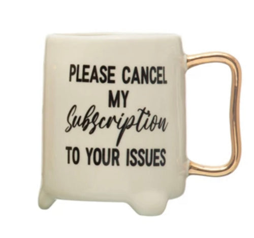 Stoneware mug “please cancel”