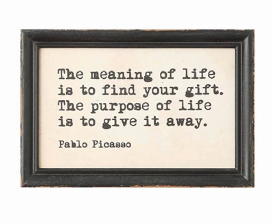 Framed quote-Picasso