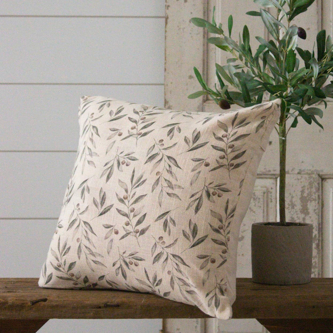 Olive branch pillow