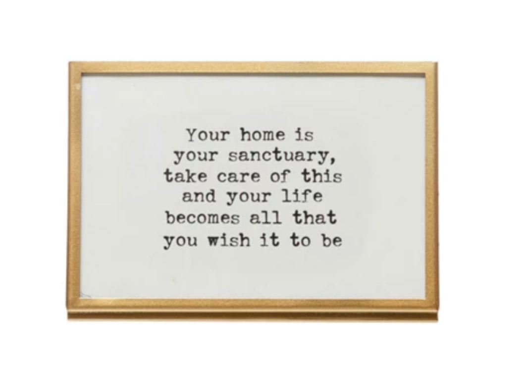 Framed quote “sanctuary”