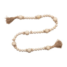 Load image into Gallery viewer, Wood Bead Garland with Jute Tassels
