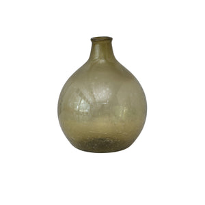 Hand-Blown Green Glass Vase (Each One Will Vary)