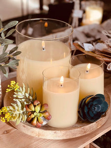 6"Dx8"H SIMPLY IVORY RADIANCE POURED CANDLE