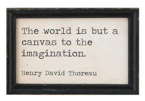 Framed “The World is But a Canvas” quote