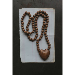 Hand-Carved Rosary with Heart